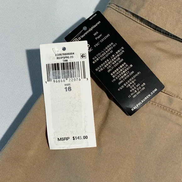 NEW  Womens Size 16  Ralph Lauren Micro-Sanded Twill Belted Wide-Leg  Pants $145 - Picture 16 of 16